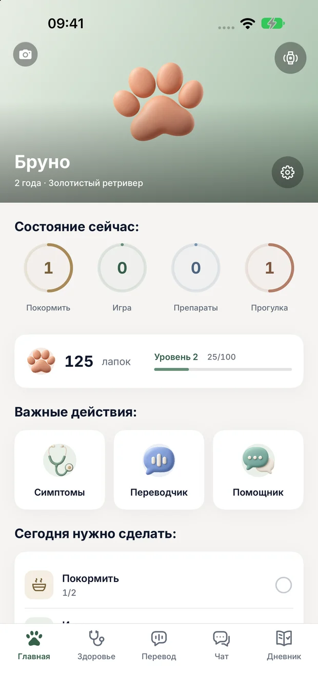 Главная AnimaLife: питомец и его ежедневные дела
