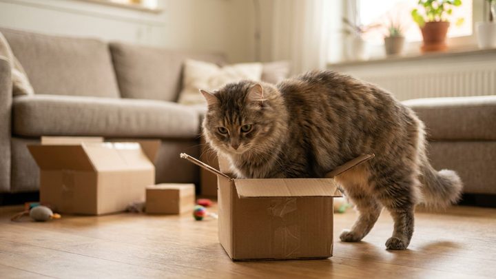 Кошка лезет в каждую коробку: 5 причин и лежак который её устроит