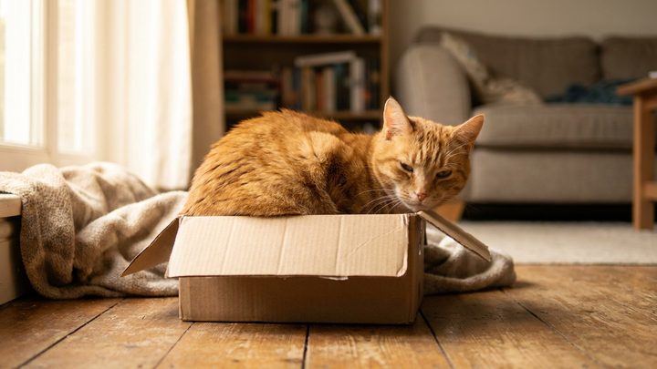 «If I fits, I sits»: почему кошка садится на любой листок