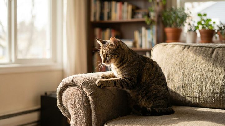 Кошка дерёт диван: 5-шаговый план и когтеточки, которые работают